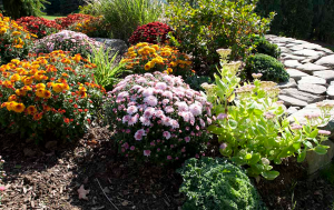 flowerbed and landscape installation with hardscape accents in Alexandria, VA